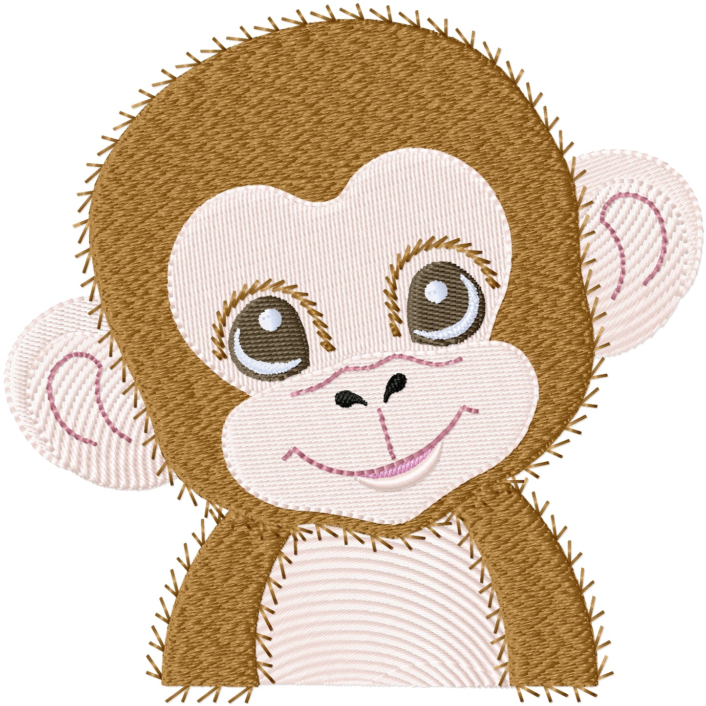 Coconut the monkey machine embroidery design 3 sizes