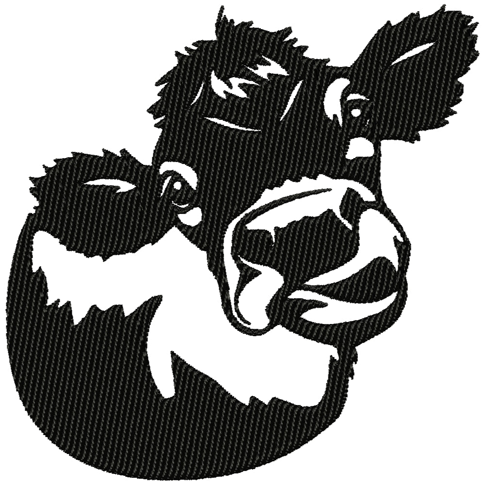 Cow face 2 machine embroidery design 3 sizes