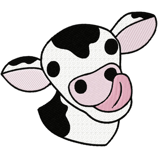 Cow kisses machine embroidery design 2 sizes