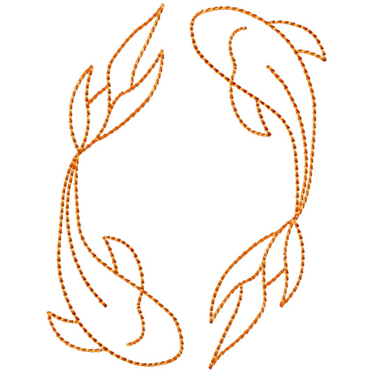 Koi fish machine embroidery design 3 sizes