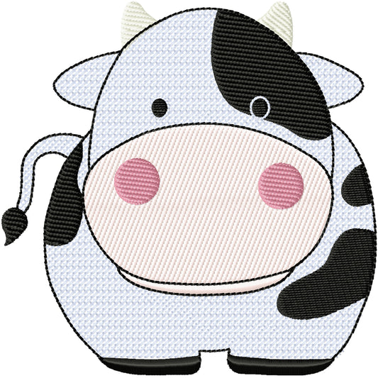 Cross stitch cow machine embroidery design 2 sizes