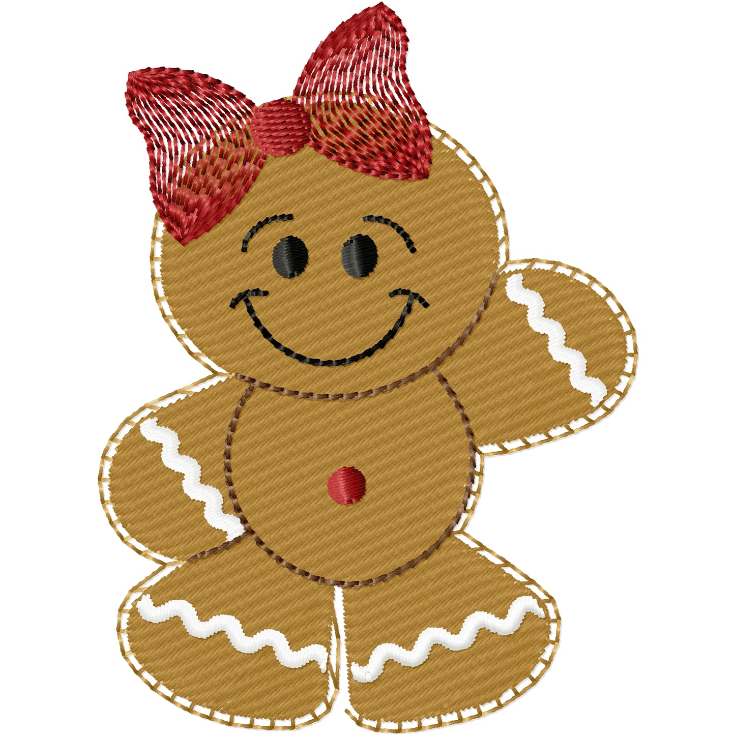 Cute little gingerbread girl number 10 machine embroidery design