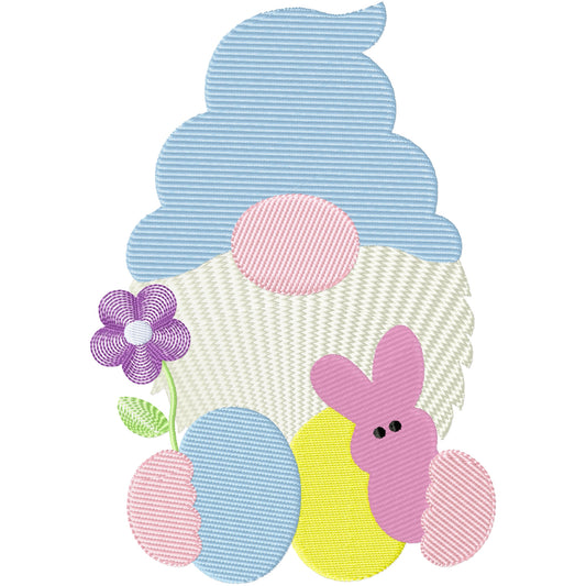 Easter Gnome 1 machine embroidery design 2 sizes