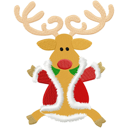 Flasher the reindeer machine embroidery design