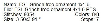 ITH Free standing Grinch tree machine embroidery ornament