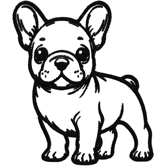 Frenchie the French bulldog machine embroidery design 2 sizes