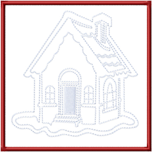 ITH Gingerbread house 2 ornament machine embroidery design