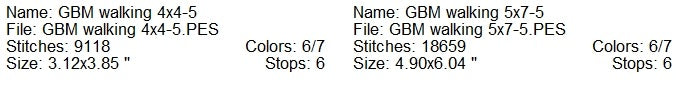 GBM taking a walk machine embroidery design 2 sizes