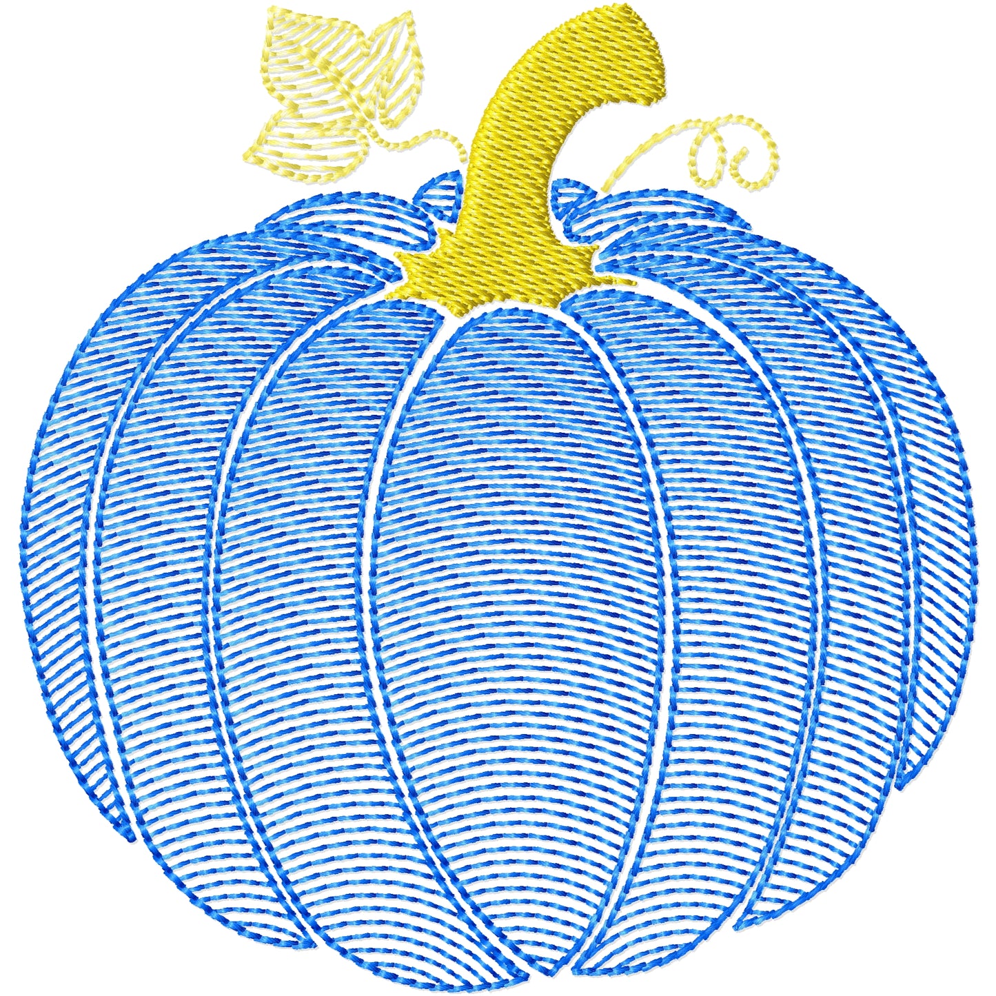 Beautiful gradient filled pumpkin machine embroidery design