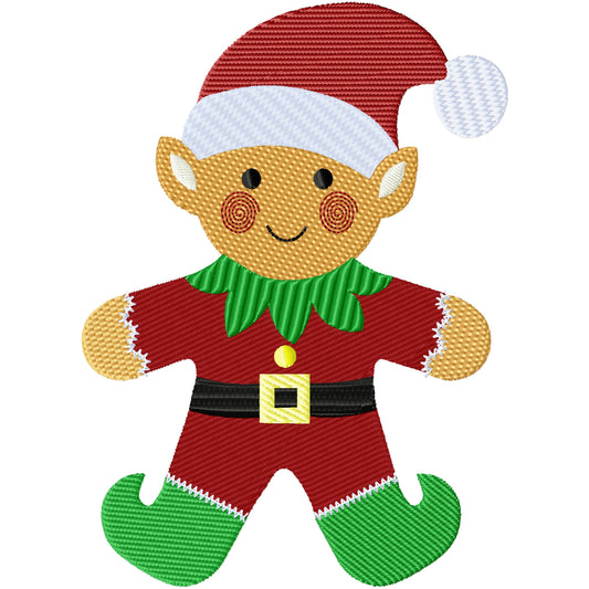 Gingerbread Elf 1 machine embroidery design 2 sizes