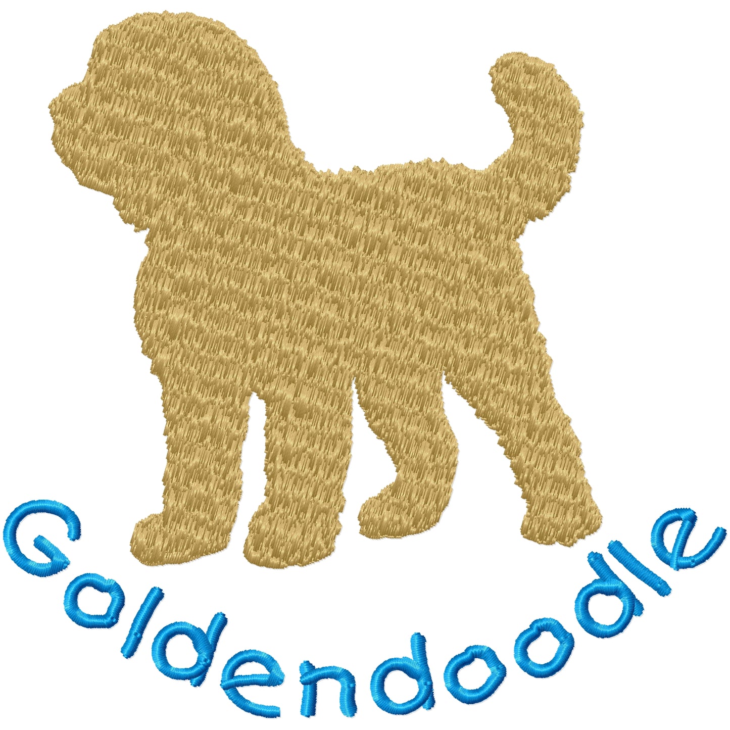 Golden doodle 1 machine embroidery design 2 sizes