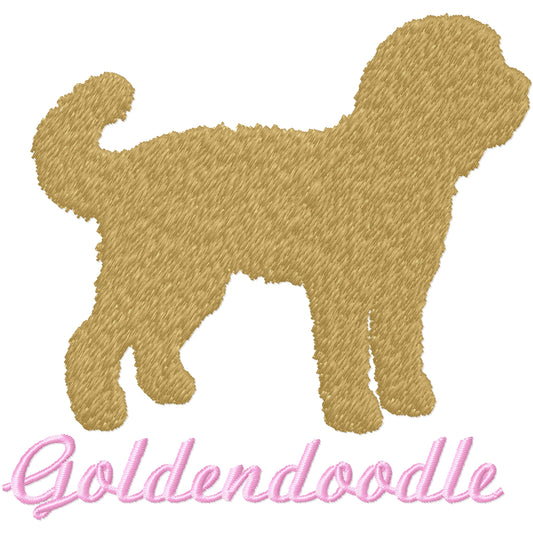 Golden doodle 2 machine embroidery design 2 sizes