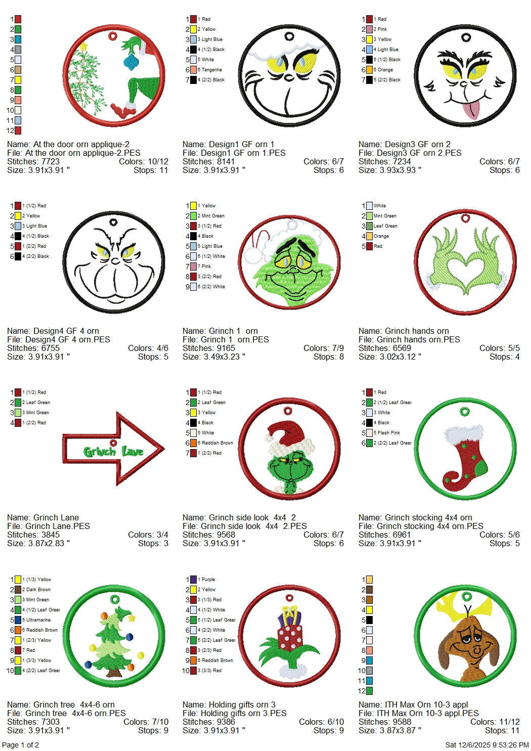 ITH Christmas Name tags set machine embroidery designs