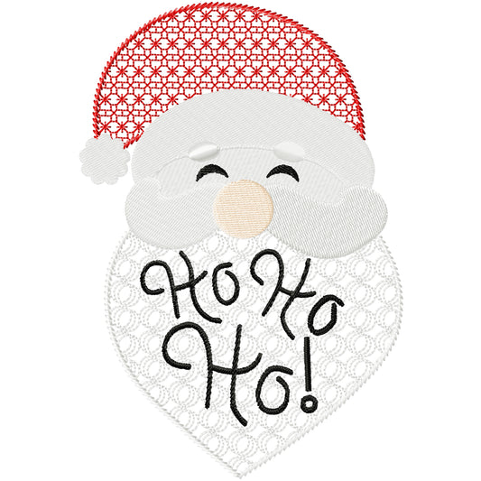 Ho Ho Santa machine embroidery design 3 sizes