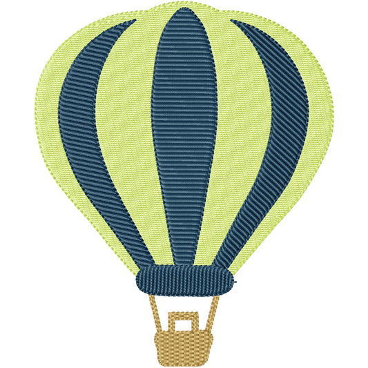 Hot air balloon machine embroidery design 2 sizes