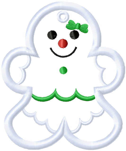 2025 ITH Gingerbread girl Christmas ornament applique design