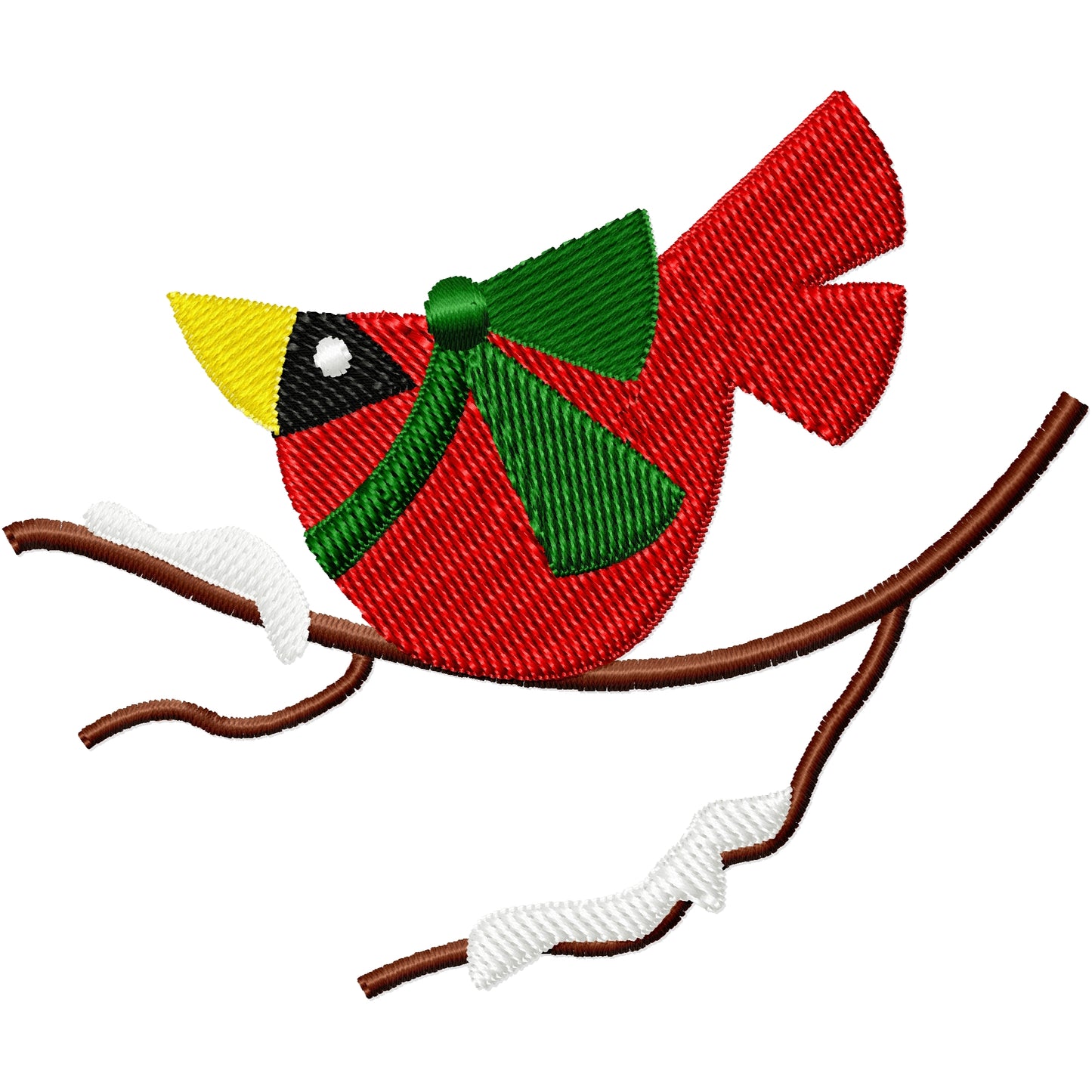 It's Cold 2 red bird on branch machine embroidery design
