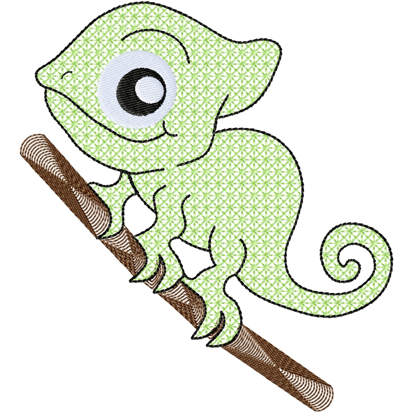 I'm green iguana machine embroidery design 2 sizes