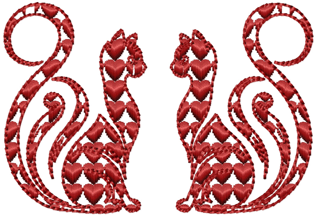 Love cats 4 machine embroidery design