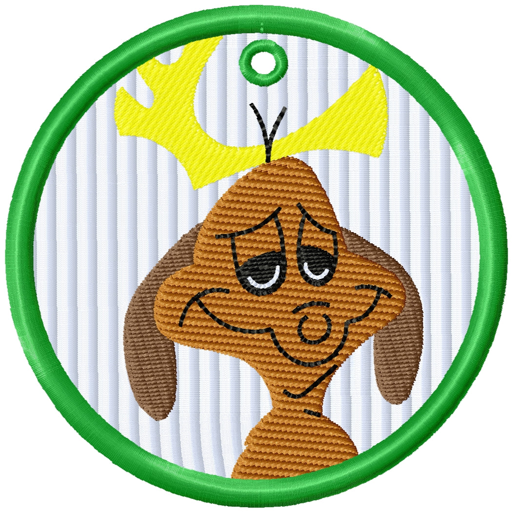 ITH 2025 Grinches Max machine embroidery Christmas ornament