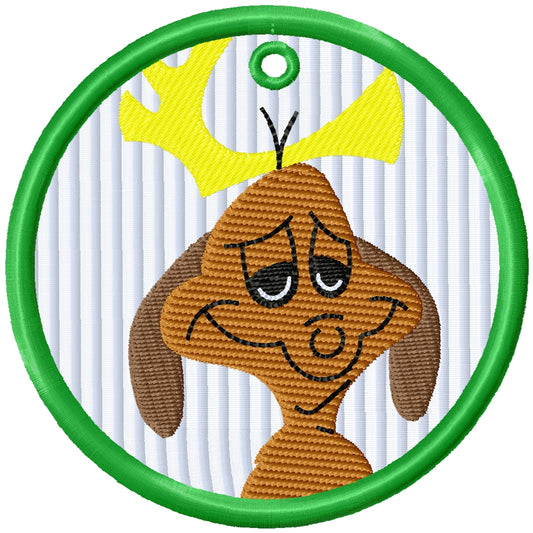 ITH 2025 Grinches Max machine embroidery Christmas ornament