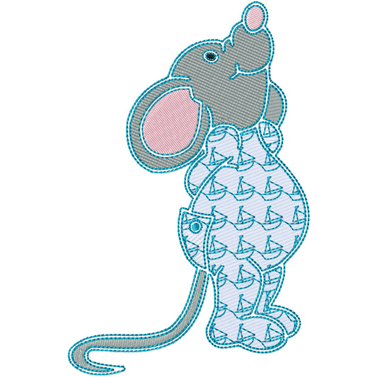 Michael mouse machine embroidery design 2 sizes