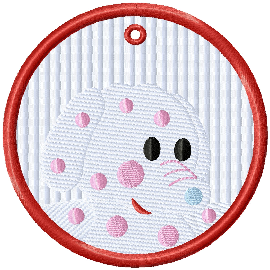 ITH 2025 Misfit elephant machine embroidery Christmas ornament