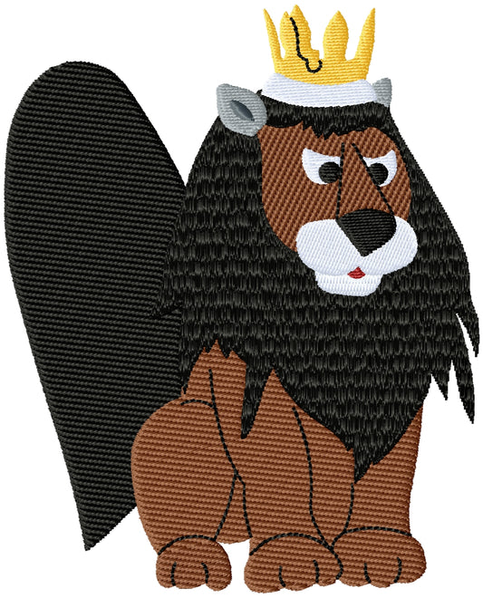 Moon Racer misfit king lion machine embroidery design 2 sizes