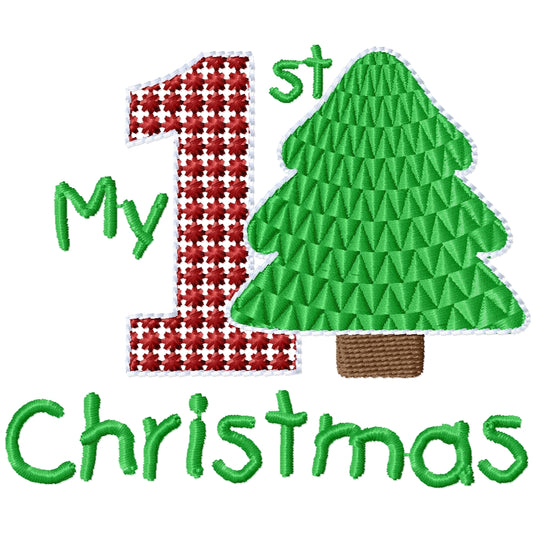 My first Christmas 1-2 machine embroidery design