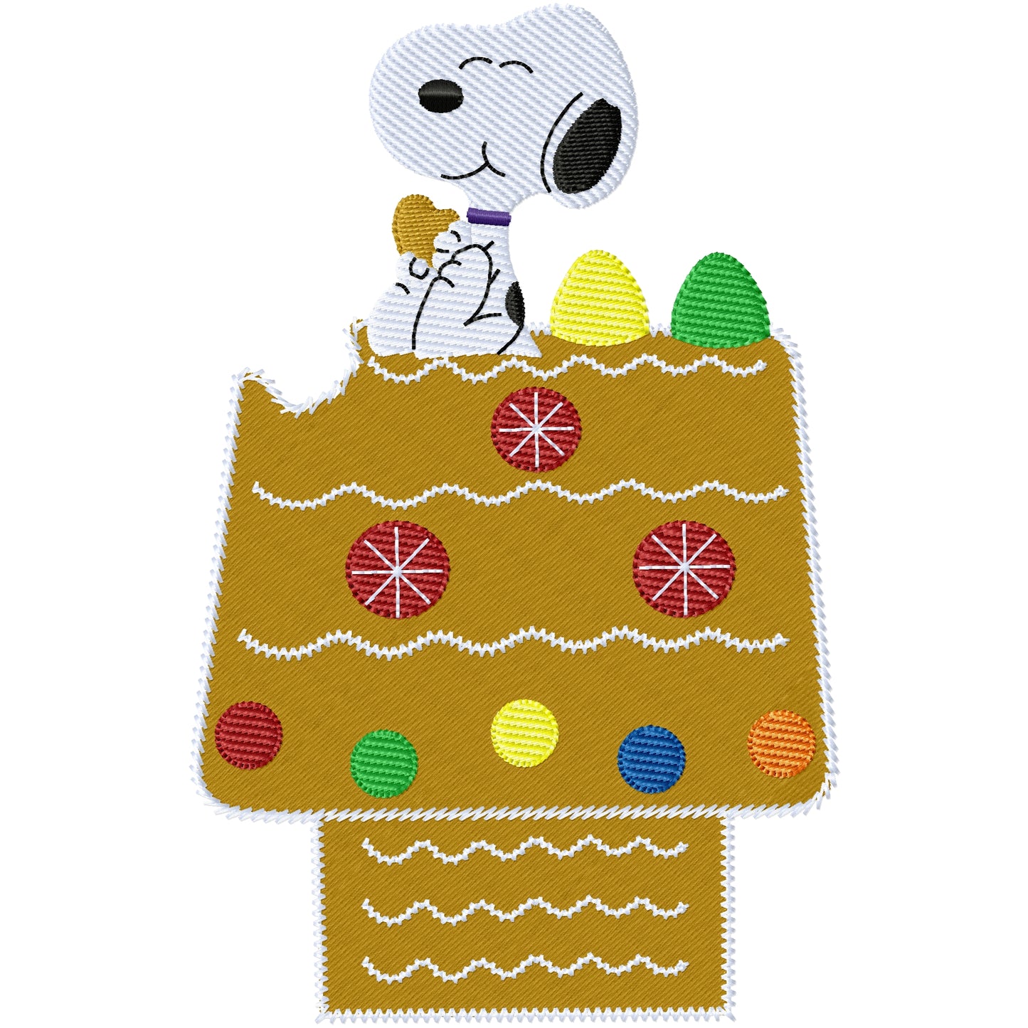 My gingerbread house Snoopy machine embroidery design 2 sizes