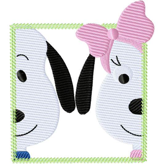 Snoop and his sister machine embroidery design