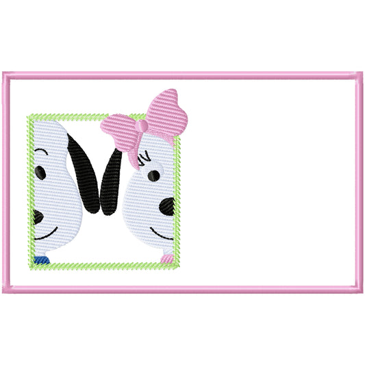 ITH My sis and me Mug rug machine embroidery design