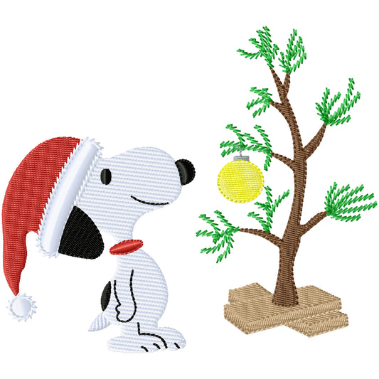 My tree for Snoopy machine embroidery design 2 sizes
