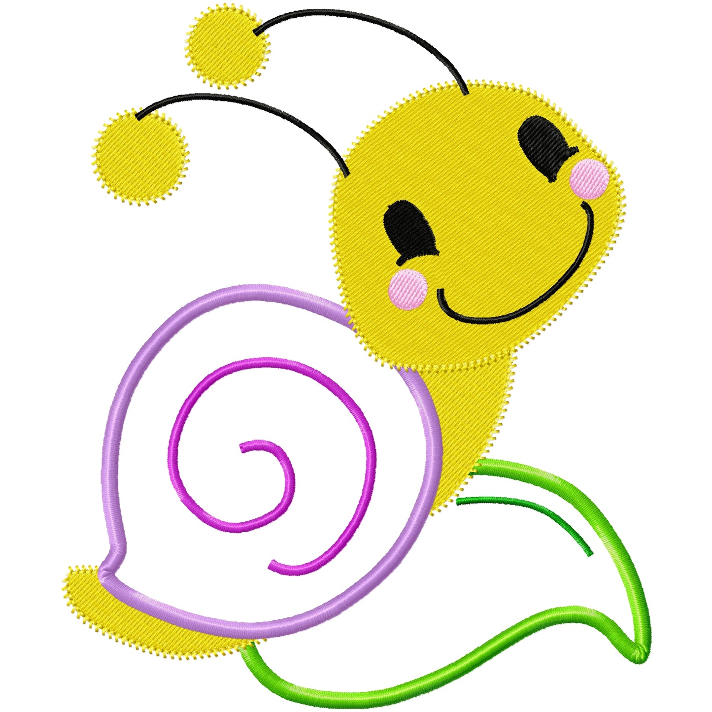 New bug 1 on a leaf applique machine embroidery design