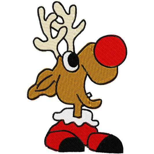 New funny reindeer machine embroidery design