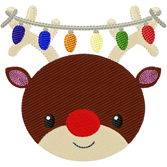 New Christmas deer machine embroidery design filled 3 sizes
