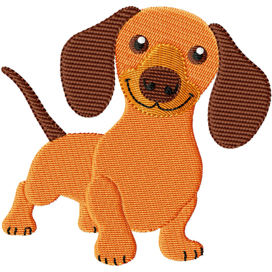 Dash 1 dachshund machine embroidery design