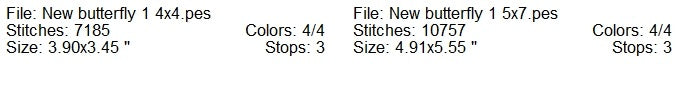 New butterfly 1 machine embroidery design 2 sizes