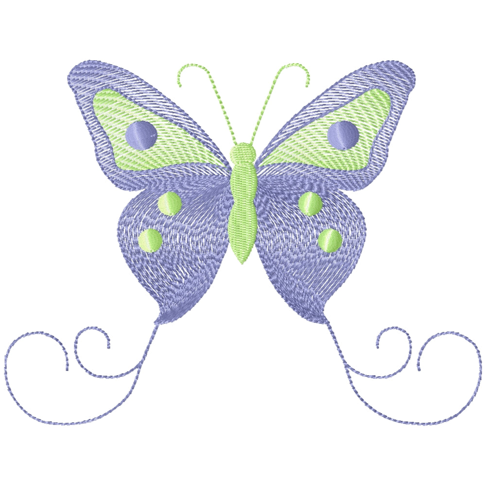 New butterfly 2 machine embroidery design  2 sizes