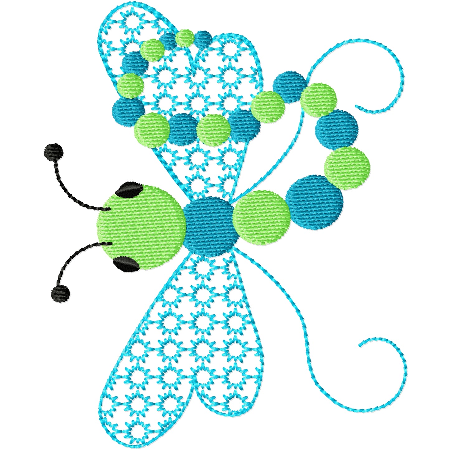 New pretty insect flying machine embroidery design