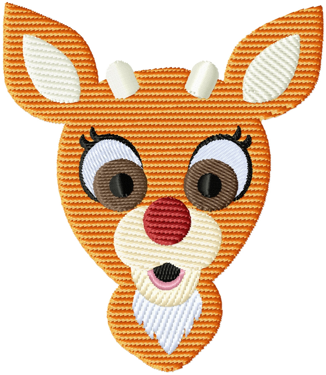 New reindeer machine embroidery design digital file