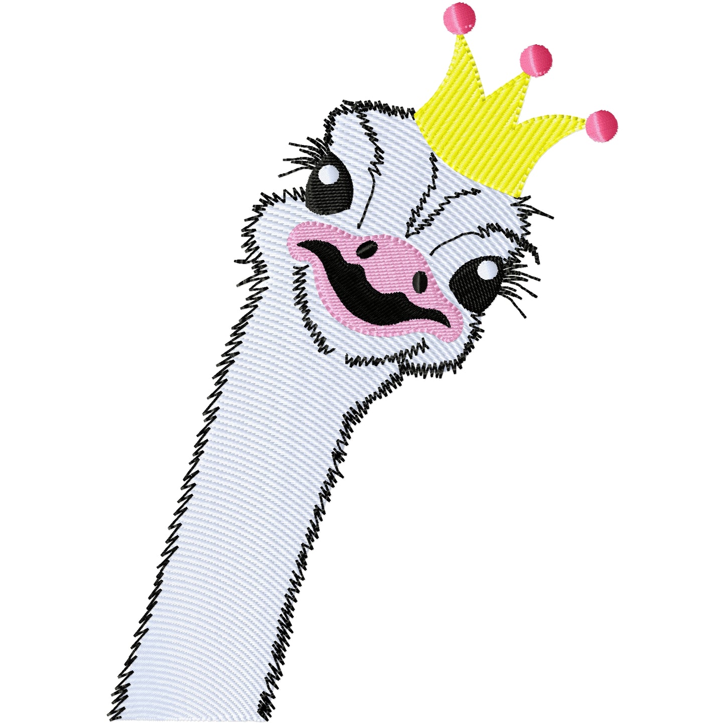 Crowned Ostrich machine embroidery design 2 sizes
