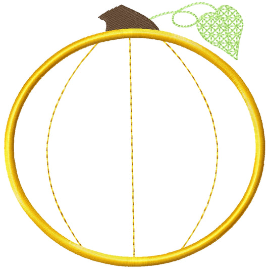 Pumpkin applique machine embroidery design