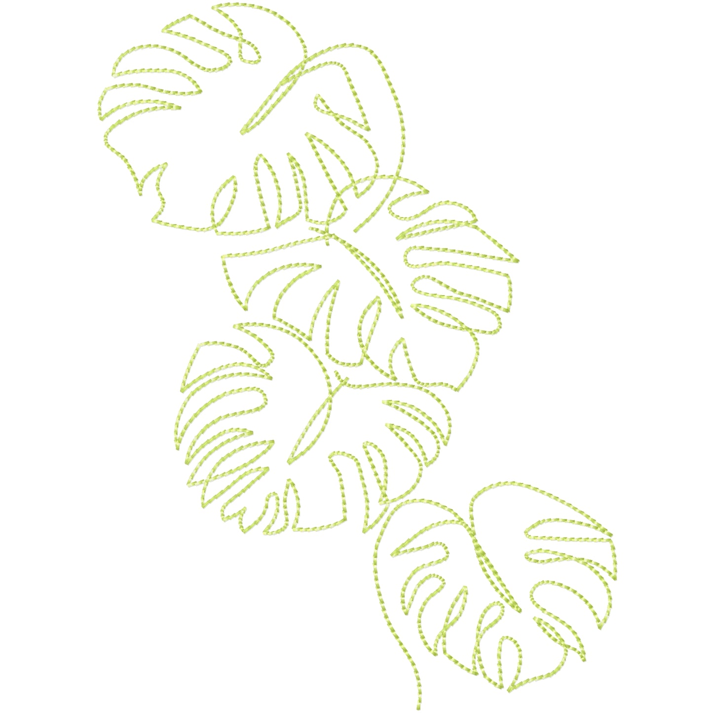 Palm leaves machine embroidery design 2 sizes
