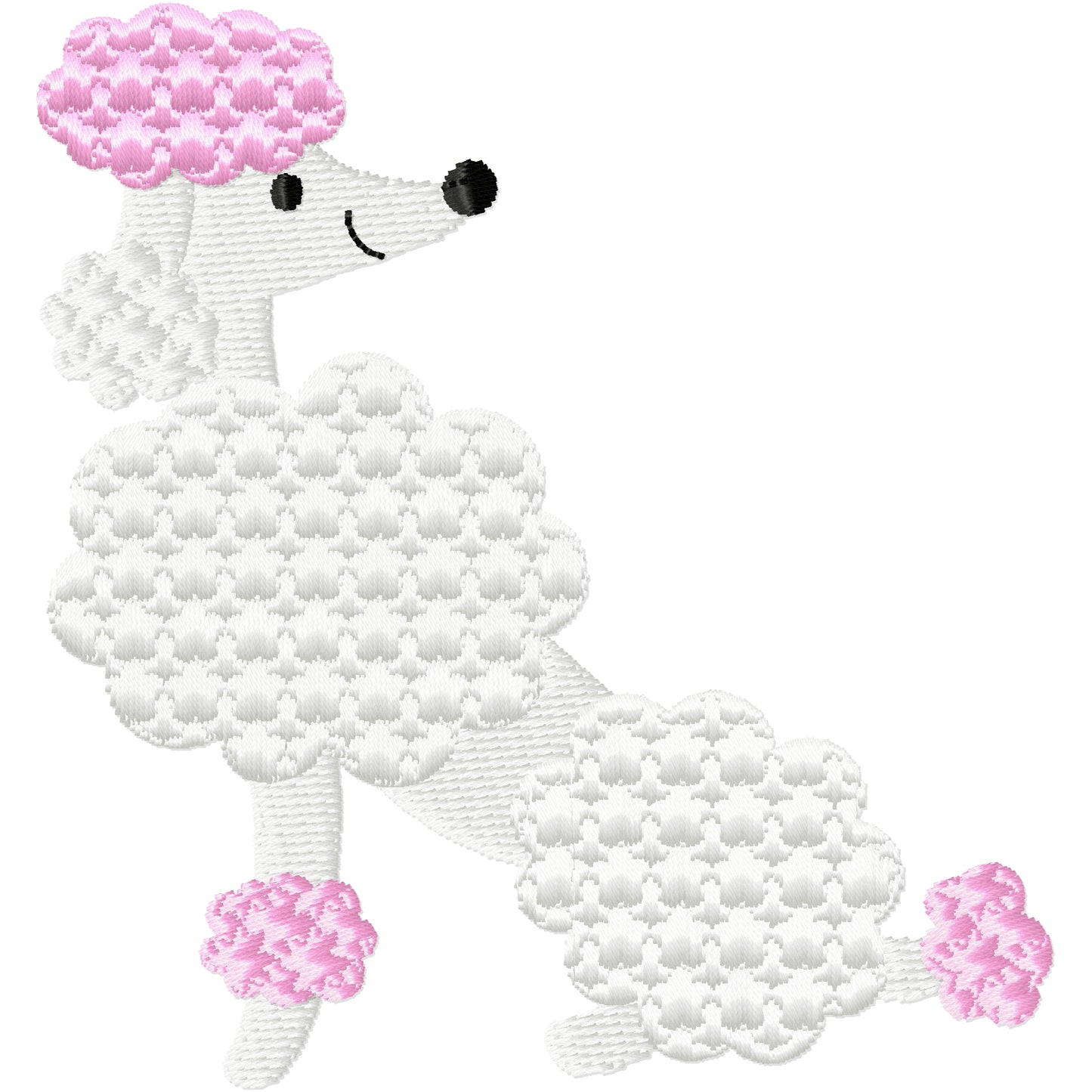 2 pink and white poodles machine embroidery designs