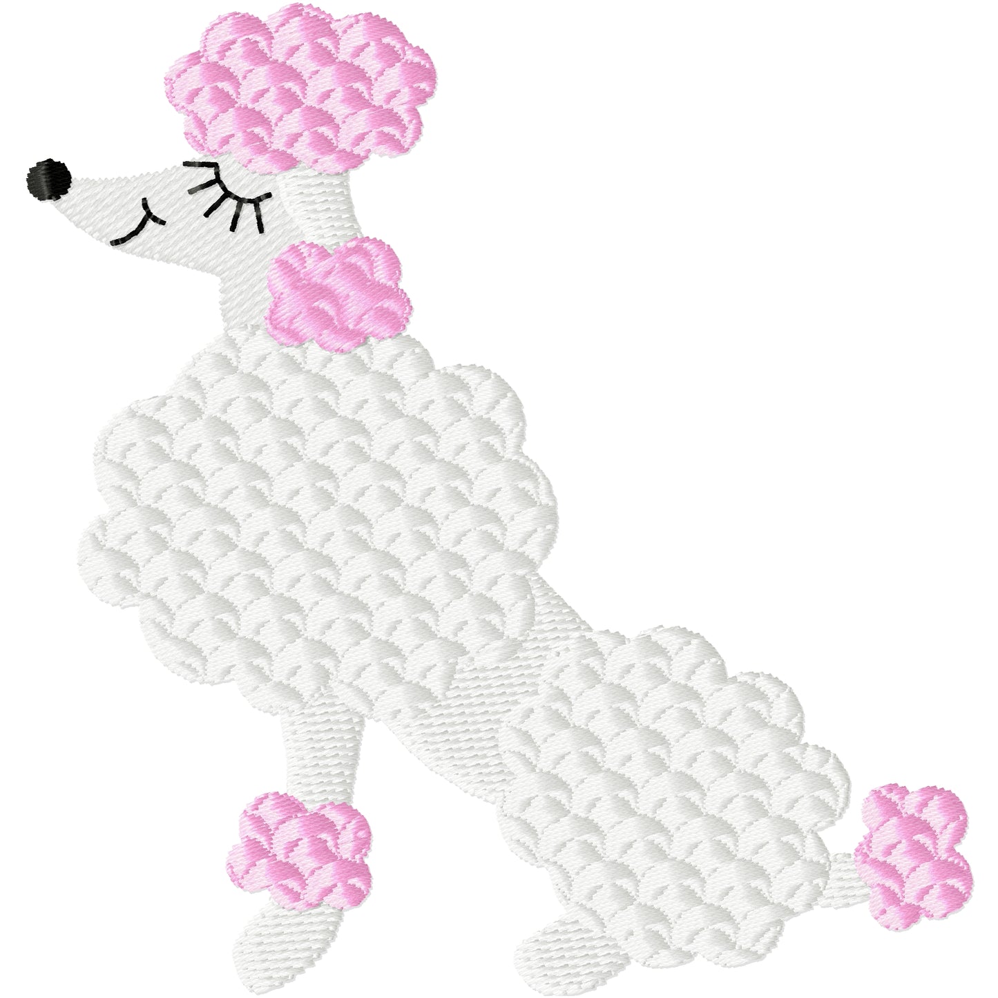 2 pink and white poodles machine embroidery designs