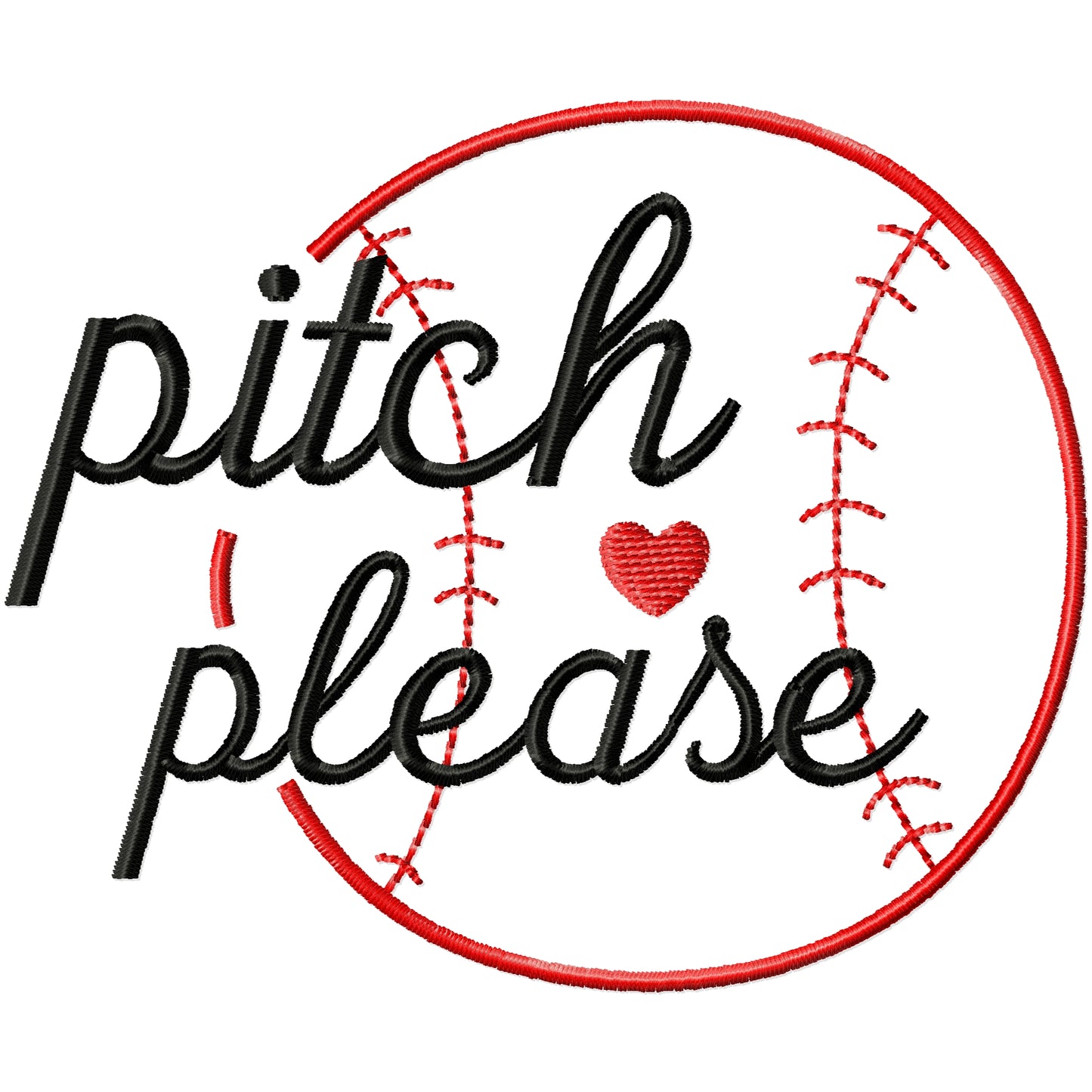 Pitch please machine embroidery design 2 sizes