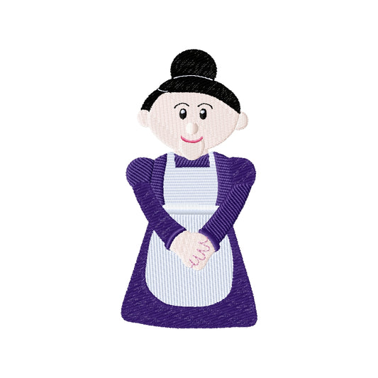 Rudys Mrs. Claus machine embroidery design 3 sizes