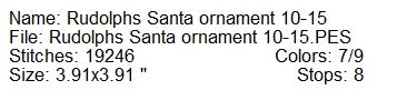ITH 2025 Rudolph's Santa machine embroidery Christmas ornament