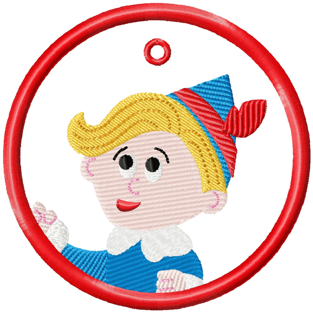 2025 ITH Rudolph's Hermey Christmas ornament applique machine design